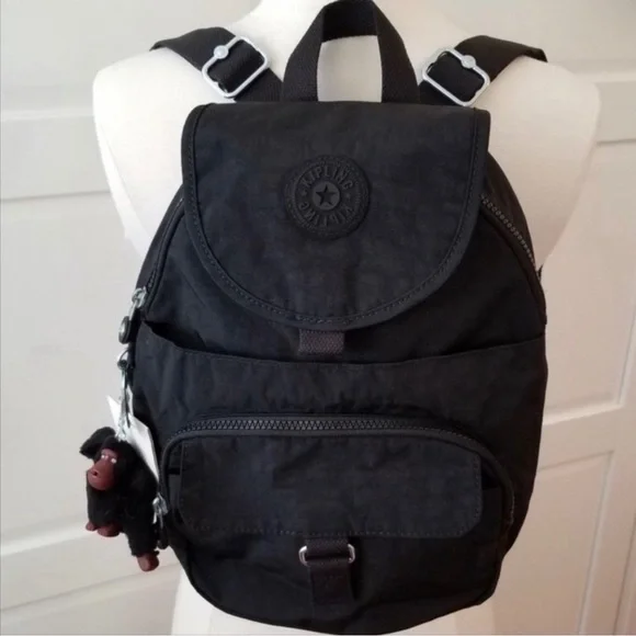 Kipling Queenie Backpack Black Tonal School Travel Gym NWT - Picture 4 of 11